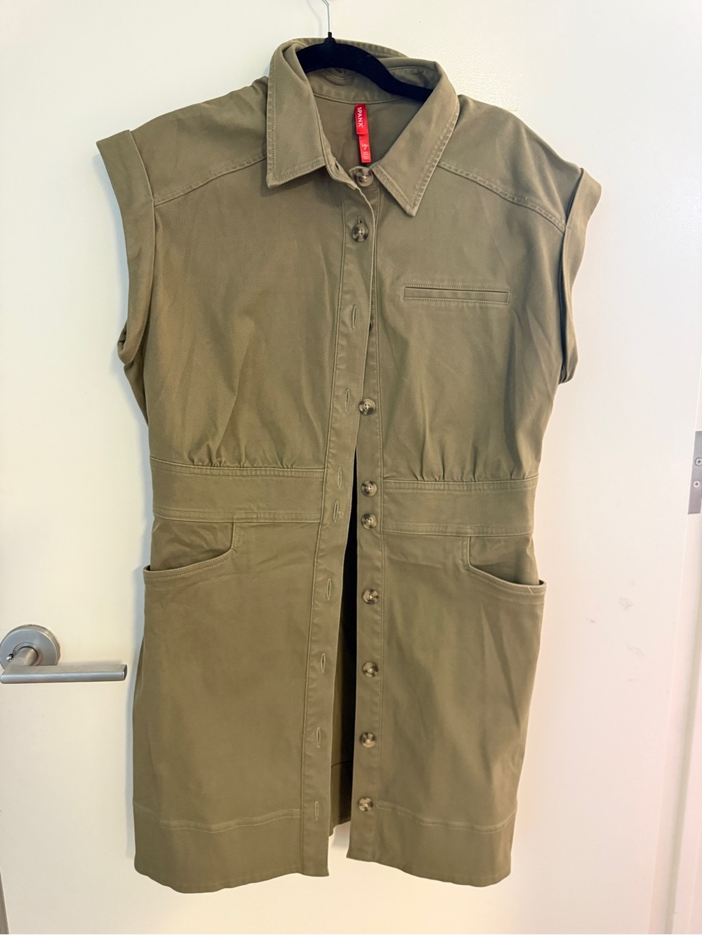 SPANX Olive Green Sleeveless Utility Dress